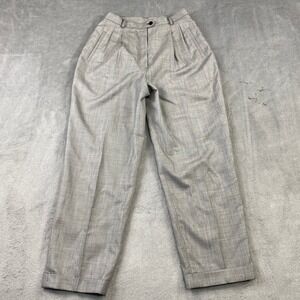 Ralph Lauren Petite 100%Wool Pleated‎ Front Dress Pants Cuffed Trousers 10P Gray